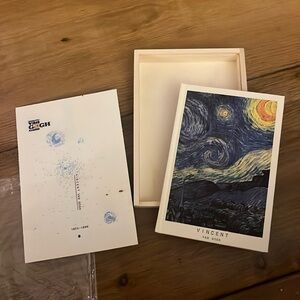 NWT Vincent Van Gogh Starry Night Notebook with Wooden Case